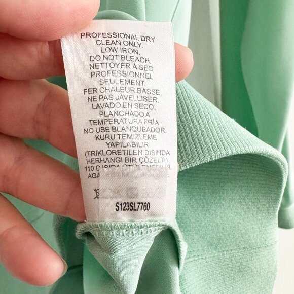 Tibi 4-Ply Silk Silk Crewneck Eased Out Top in "Mint", size 12 - Picture 6 of 11